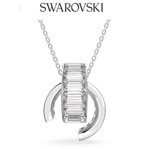 Swarovski Matrix Baguette Cut White Pendant Necklace